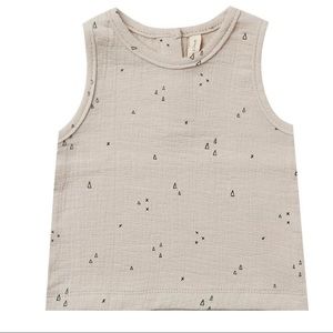 NWT Quincy Mae 0-3 Mo Ash Woven Tank